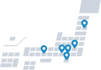 全国拠点数 東京、神奈川、静岡、山梨、千葉、大阪、愛知の合計7拠点!